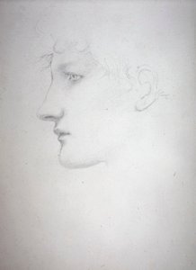 Tanulmány egy fejről – Bessie Keane, 1893 körül (ceruza papíron) alkotó: Edward Coley Burne Jones