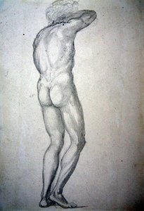 Tanulmány egy álló aktról, 1873 körül (ceruza papíron) alkotó: Edward Coley Burne Jones