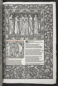 "Geoffrey Chaucer munkái most újonnan Sir Edward Burne-Jones által tervezett képekkel" alkotó: Edward Coley Burne Jones