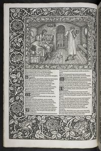 "Geoffrey Chaucer munkái most újonnan Sir Edward Burne-Jones által tervezett képekkel" alkotó: Edward Coley Burne Jones