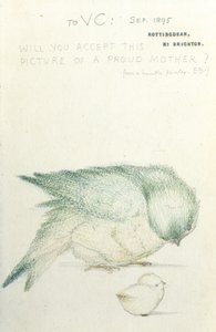 "Egy büszke anya" (ceruza és színes kréta papíron) alkotó: Edward Burne Jones