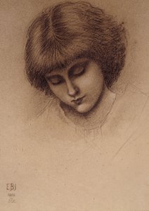 Tanulmány a "Kophetua királyról és a kolduslányról" alkotó: Edward Burne Jones