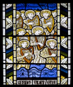 Cambridge, All Saints, Morris Marshall & Faulkner & Co, Edward Burne-Jones, Gloria In Excelsis, 1866 alkotó: Edward Burne Jones