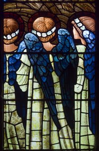 Harwarden, St Deiniol, Morris & Co., Edward Burne-Jones, Angyalok, Születés, 1898 alkotó: Edward Burne Jones