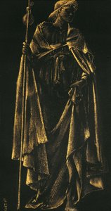 Szolgálati angyal (arany festék papíron) alkotó: Edward Burne Jones
