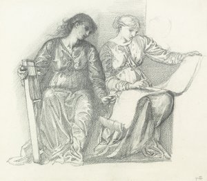 Tanulmány a "zenéhez", 1865 körül alkotó: Edward Burne Jones