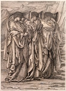 Tanulmány a "Kihívás a vadonban" című könyvhöz, 1875 körül alkotó: Edward Burne Jones
