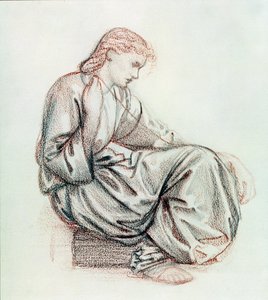 Study for The Fates (ceruza és piros kréta papíron) alkotó: Edward Burne Jones