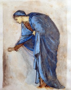 Tanulmány a Szűz figurájához (wc) alkotó: Edward Burne Jones