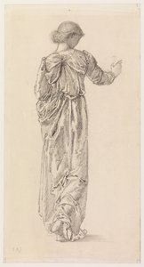 Tanulmány egy terített női alakról a "The Garland Weavers" című filmhez, 1866 alkotó: Edward Burne Jones