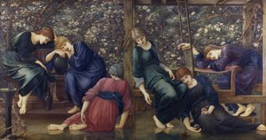 The Garden Court, a Briar Rose sorozatból, 1894 körül (olaj, vászon) alkotó: Edward Burne Jones