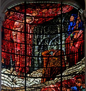 Születés és Angyali üdvözlet a pásztoroknak, 1885-1897 (ólomüveg) alkotó: Edward Burne Jones