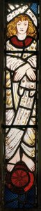 Az Új Jeruzsálem, Angyal, részlet, 1862-3 (ólomüveg) alkotó: Edward Burne Jones