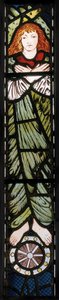 Az Új Jeruzsálem, Angyal, részlet, 1862-3 (ólomüveg) alkotó: Edward Burne Jones