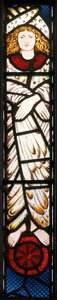 Az Új Jeruzsálem, Angyal, részlet, 1862-3 (ólomüveg) alkotó: Edward Burne Jones