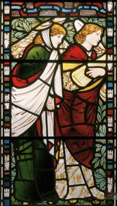 Az Új Jeruzsálem, részlet, 1862-3 (ólomüveg) alkotó: Edward Burne Jones