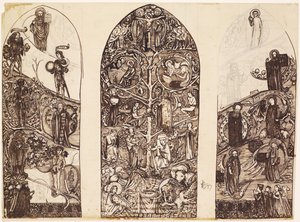 A Jesse fája, a Waltham Abbey-i ólomüveg terve, a Powell & Co., 1860 alkotó: Edward Burne Jones