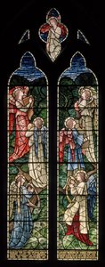 Wilden, All Saints, Morris & Co., Edward Burne-Jones, John Henry Dearle (1859-1932), Angels Of Paradise, Angel Musicians, 1902-1914, Louisa, Alfred, The Baldwins, miniszterelnök, metodista, Worcesters alkotó: Edward Coley and Dearle Burne-Jones