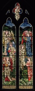 Wilden, All Saints, Morris & Co., Edward Burne-Jones, John Henry Dearle (1859-1932), Angels Of Paradise, Angel Musicians, 1902-1914, Louisa, Alfred, The Baldwins, miniszterelnök, metodista, Worcesters alkotó: Edward Coley and Dearle Burne-Jones