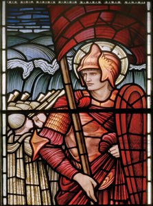 Wilden, All Saints, Morris & Co., Edward Burne-Jones, John Henry Dearle (1859-1932), Joshua, részlet, 1902-1914, Louisa, Alfred, The Baldwins, miniszterelnök, metodista, Worcestershire, Arts & Crafts, alkotó: Edward Coley and Dearle Burne-Jones