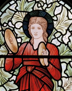 Wilden, All Saints, Morris & Co., Edward Burne-Jones, John Henry Dearle (1859-1932), Miriam, részlet, 1902-1914, Louisa, Alfred, The Baldwins, miniszterelnök, metodista, Worcestershire, Arts & Crafts,