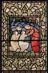 Wilden, All Saints, Morris & Co., Edward Burne-Jones, John Henry Dearle (1859-1932), Reception into Paradise, 1902-1914, Louisa, Alfred, The Baldwins, miniszterelnök, metodista, Worcestershire, művészetek és