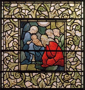Wilden, All Saints, Morris & Co., Edward Burne-Jones, John Henry Dearle (1859-1932), The Adoration of The Magi, 1902-1914, Louisa, Alfred, The Baldwins, miniszterelnök, metodista, Worcestershire, művészetek alkotó: Edward Coley and Dearle Burne-Jones