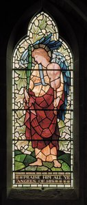 Wilden, All Saints, Morris & Co., Edward Burne-Jones, John Henry Dearle (1859-1932), Tyhe Minstrel Angel, 1902-1914, Louisa, Alfred, The Baldwins, miniszterelnök, metodista, Worcestershire, Arts & Cra
