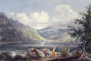 Haweswater, Westmoreland, 1795 körül (wc grafit fölött, szőtt papíron) alkotó: Edward Dayes