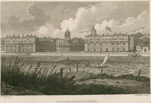 Kilátás a londoni Greenwich Kórházra