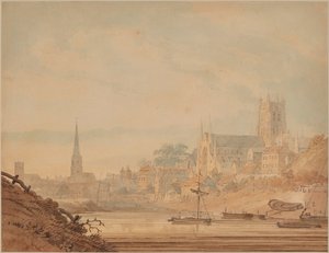 Worcester a Severn folyó felől alkotó: Edward Dayes