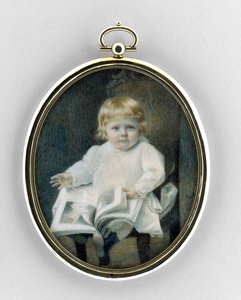 Fiú portréja, 1900 körül (akvarell elefántcsonton alkotó: Edward Elias Kaufer