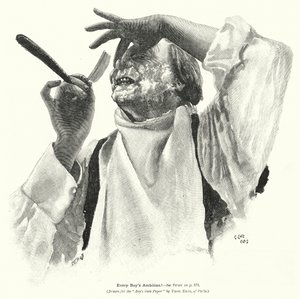 Férfi borotválkozik (litográfia) alkotó: Edward Ertz