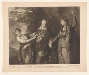 Portré David Garrick tussen alakítja a vígjátékot és a tragédiát A visszaküldéshez a személy ismeri mindegyik megfelelőségét (cím a tárgyon)
