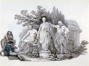 "Két fiatal, aki Démoszthenész, Cicero és Pitt szobrain gondolkodik", 1780-1848 alkotó: Edward Francis Burney