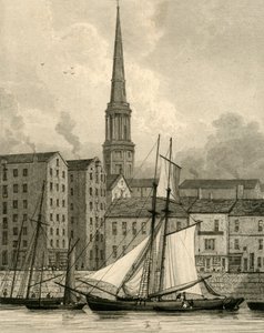 St. Georges Church from the Docks, Liverpool, 1830.