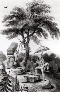 Kilátás a hágóra Quindioból, illusztrációja John P. Hamilton „Utazások Kolumbia belső tartományain” című művéből, 1827.