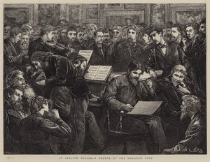 Művészek estélye, vázlat a Hogarth Clubban