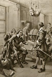 Robert Blake felhívja Oliver Cromwellt a Whitehall tanácstermében (lithó) alkotó: Edward Frederick Skinner