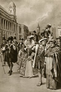 London utcái: Henrik király, Wolsey bíboros (lithó) alkotó: Edward Frederick Skinner