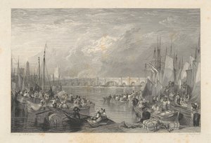 Old London Bridge és környéke alkotó: Edward Goodall