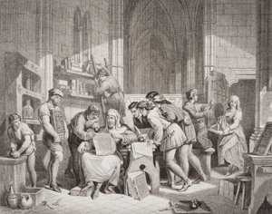 Bemutatkozás a nyomdászat művészetébe, „Az angol és skót történelem illusztrációi” I. kötetből alkotó: Edward Henry Wehnert