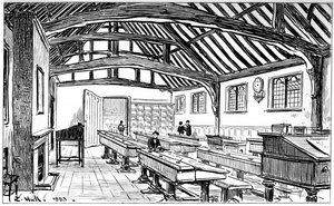 A gimnázium, Stratford-upon-Avon, Warwickshire, 1885.