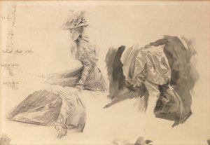 Vázlatok egy nőről a Boulters Lock számára, vasárnap délután alkotó: Edward John Gregory