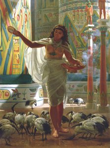 A Szent Ibisz etetése Karnac termeiben (olaj, vászon) alkotó: Edward John Poynter