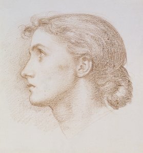 Fiatal nő fejtanulmánya, 1880 körül (kréta, papír) alkotó: Edward John Poynter