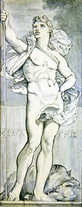 Meleager, 1866 körül (kerámia) (pár a 368310-hez) alkotó: Edward John Poynter