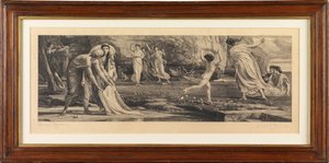 Nausicaa és szobalányai (metszet) alkotó: Edward John Poynter