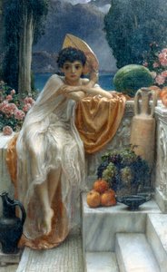 A templom lépcsőjén alkotó: Edward John Poynter