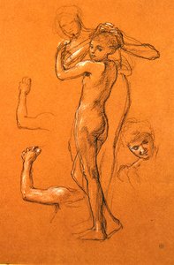 Study for Idle Fears (II.), 1893 (kréta papíron) alkotó: Edward John Poynter
